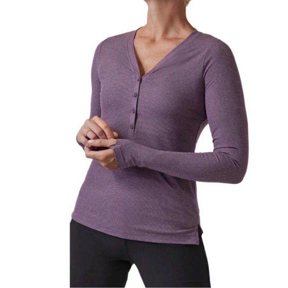 Athleta size XS Uptempo Ribbed Henley Shirt